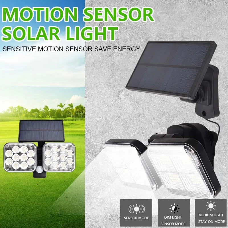 Solar Street Light Motion Detector Waterproof Outside LED Sensor Zpaxo