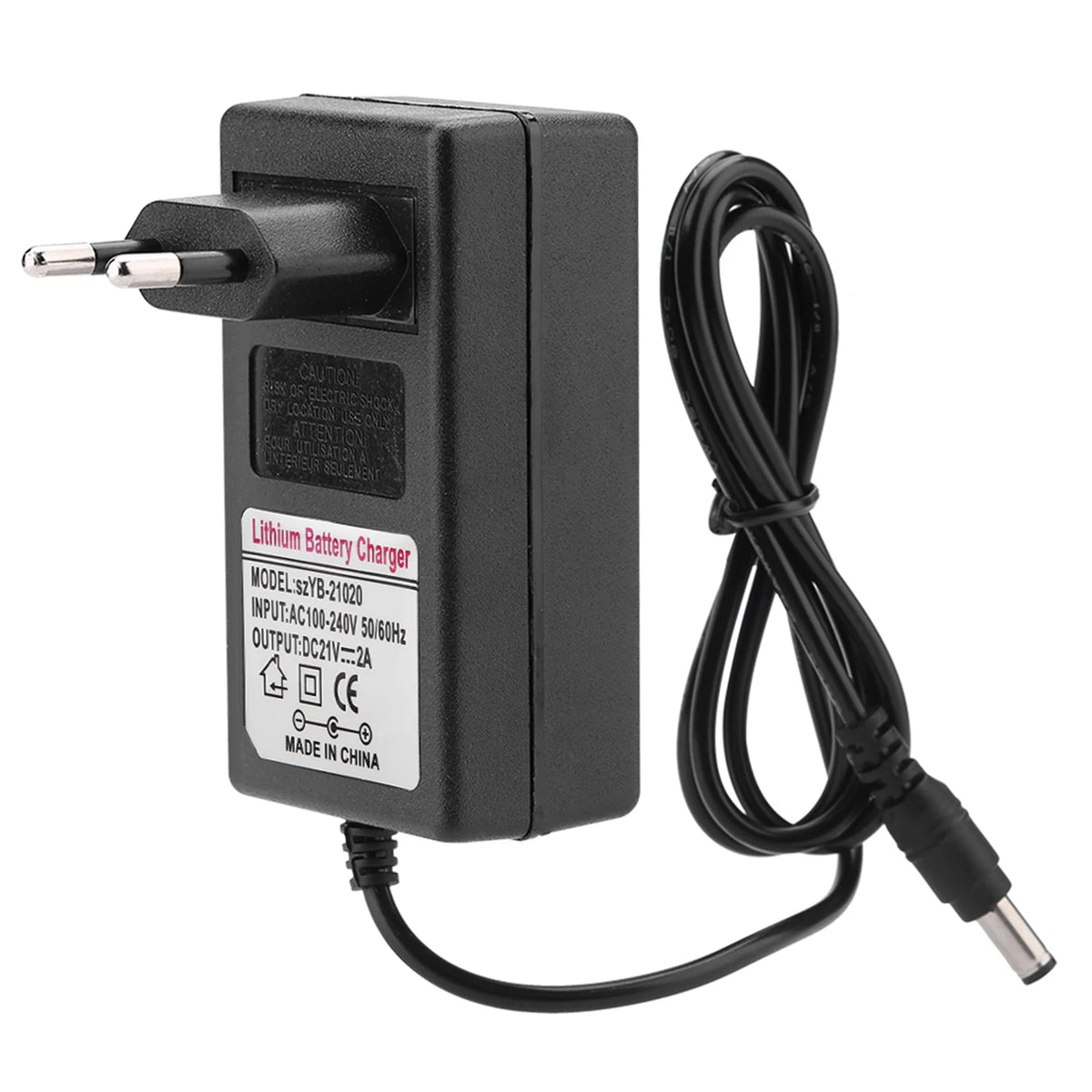 AC 100-240V DC 21V 2A Safe Charge Power Supply Adapter Lithium Ion Zpaxo EU