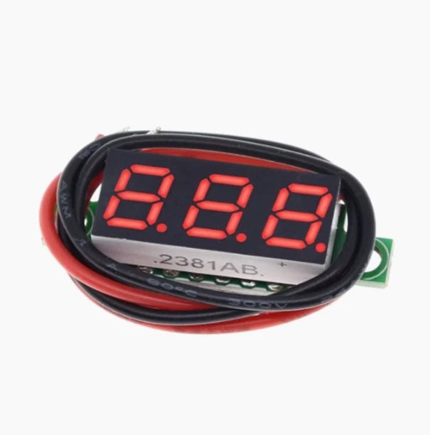 0.28-inch ultra small digital DC voltage meter with adjustable digital display, three wire DC0-100V battery voltage meter Zpaxo red