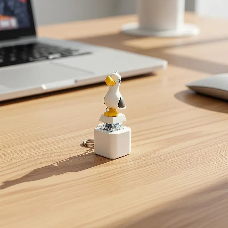 Mini Seagull Fidget Keyboard Keychain Funny Stress Relief Finger Zpaxo
