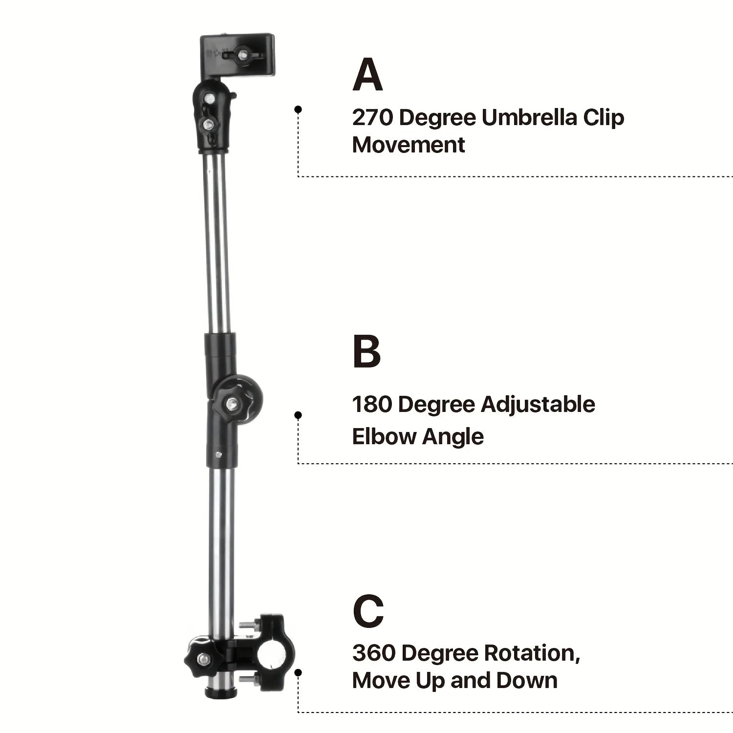 Adjustable Stainless Steel Umbrella Stand Wheelchairs Bicycles