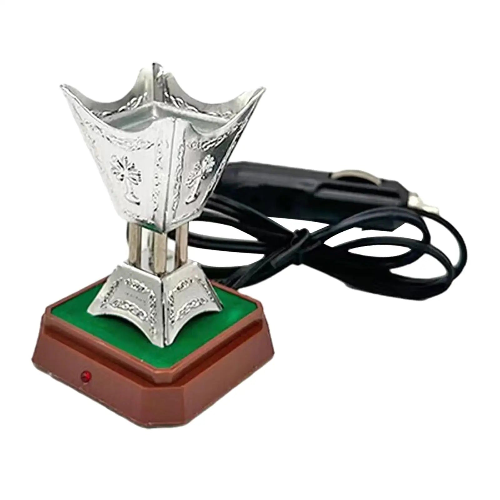 Car Incense Burner Retro Incense Towers Plug in Incense Burner for Car for Car Office Home Bedroom Table Centerpieces premium Zpaxo Silver