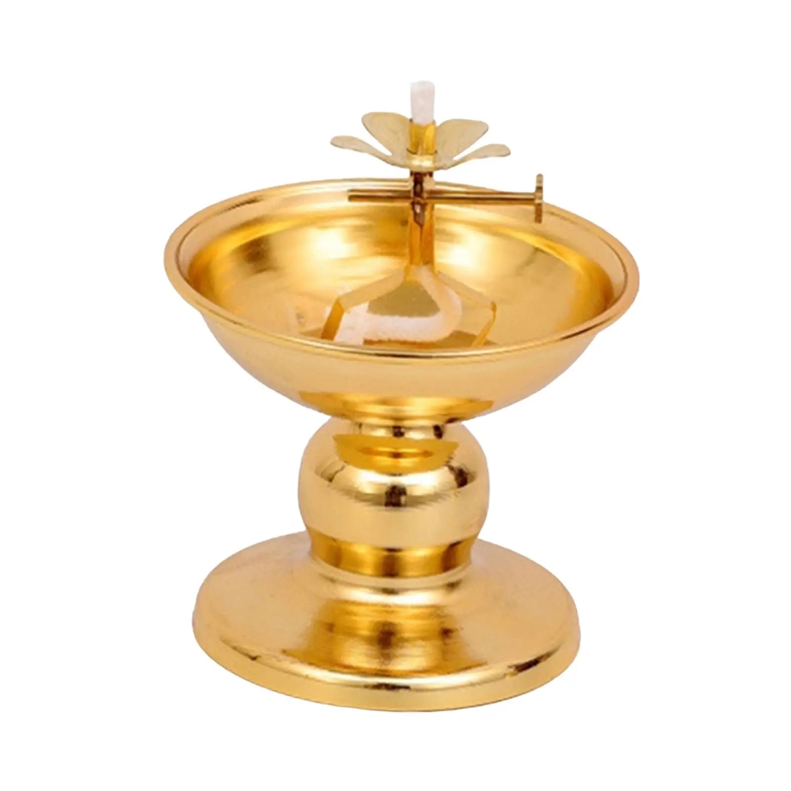 Ghee Lamp Holder Oil Lamp Dish Dimmable Buddhist Alloy Butter Lamp Holder for Living Room Home Desktop Decoration Ornament Zpaxo Style C