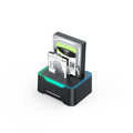 USB 3.0 To SATA Dual Bay RGB Lamp Effect Hard Disk 2.5/3.5 Inch Hard Drive Enclosure Docking Station Offline Clone HDD SSD Zpaxo black