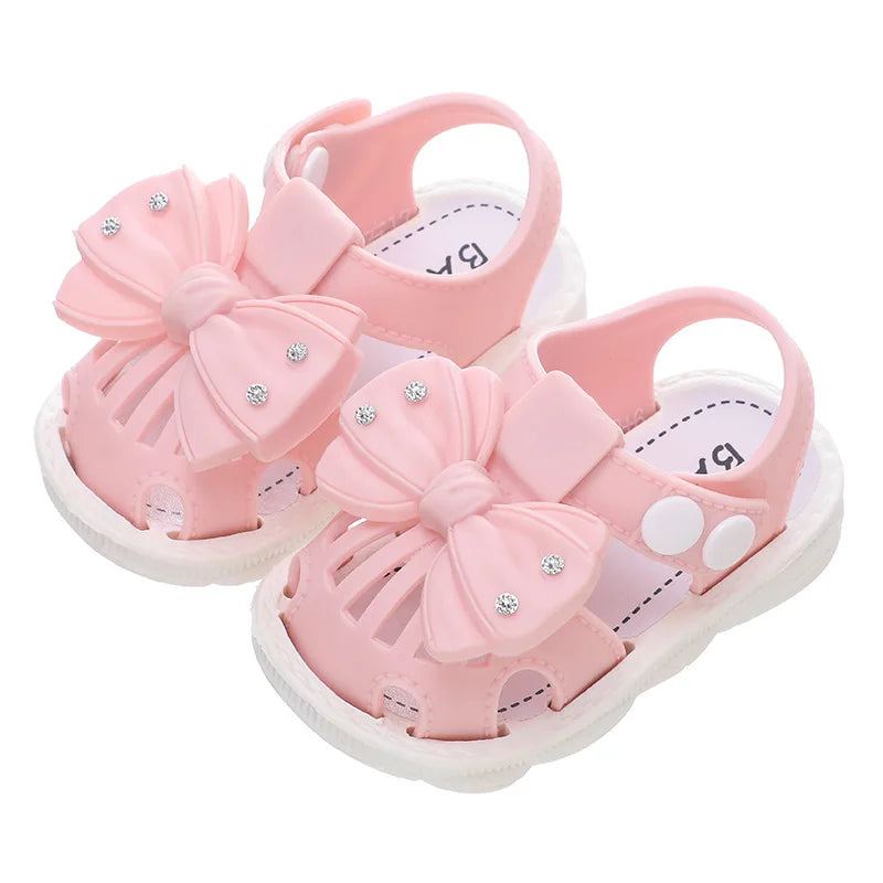 Solid Bow Children's Summer Shoes Cute PVC Beach Non Slip Sandals Zpaxo