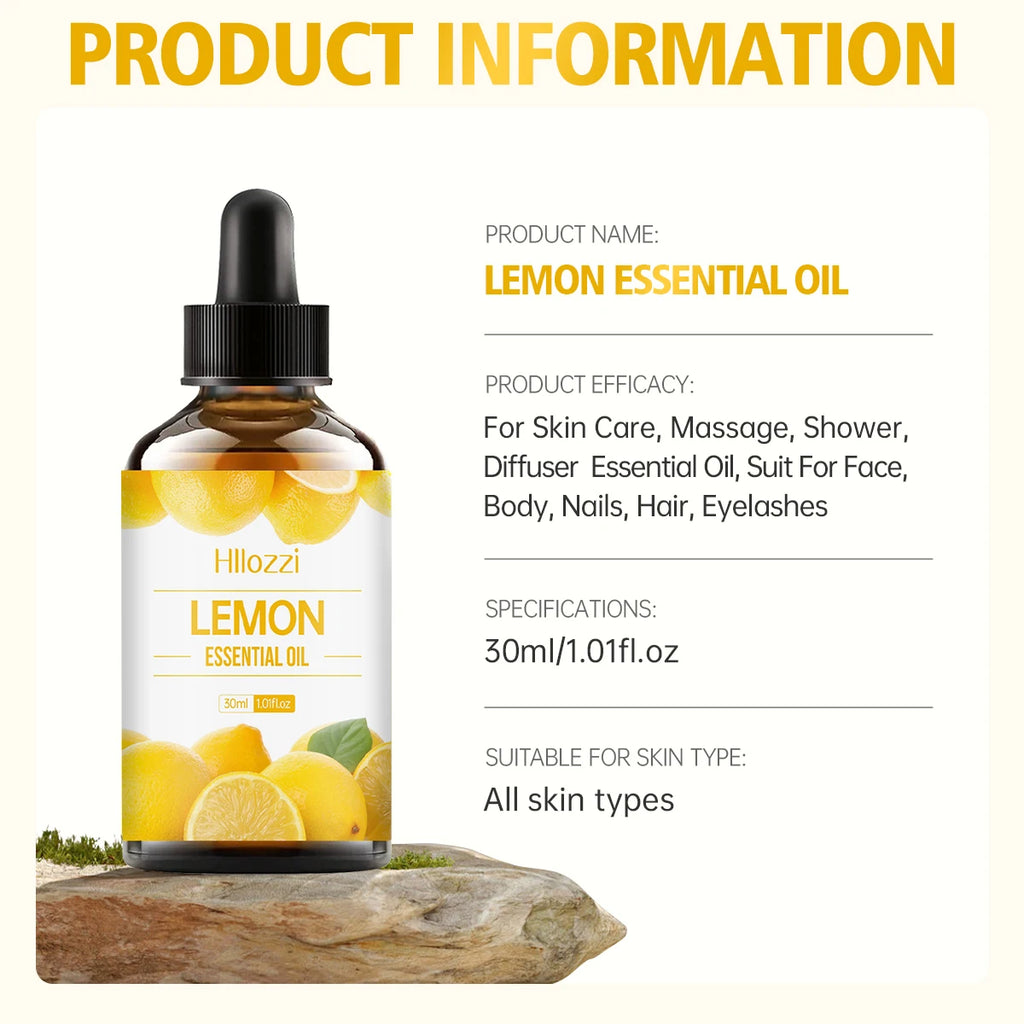 100ml/60ml/30ml Lemon essential oil Lemon Essential Oil Body Care Hair Care Aromatherapy Soap Making Diffusers Zpaxo