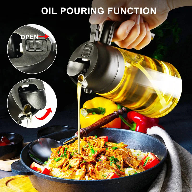 Kitchen Sprayer Spray Oil Dispenser 2in1 Oil Dispenser Oil Sprayer Comfortable Handle Barbecue Air Frying Pan Oven Steak Frying Zpaxo