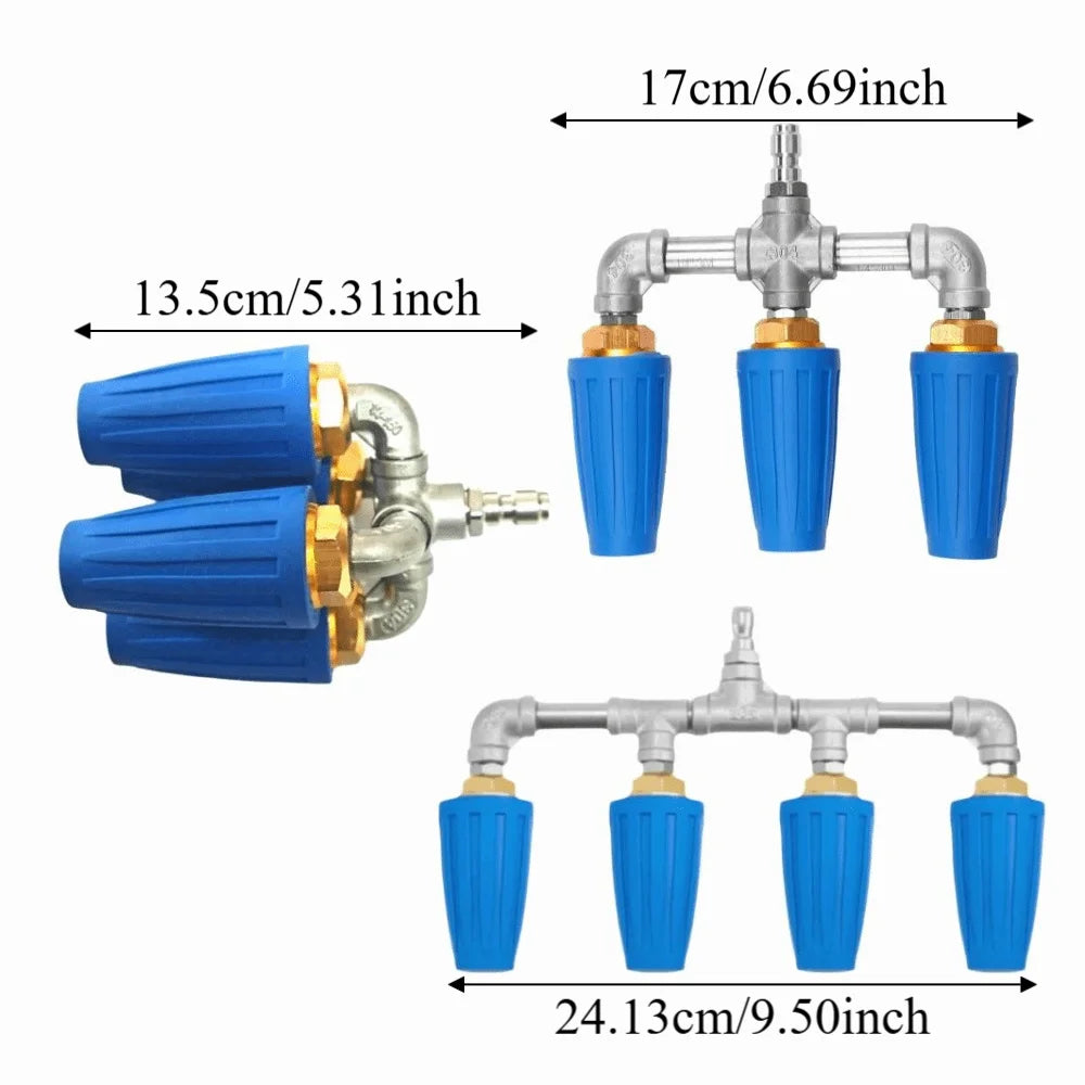 360-Degree Rotation Pressure Washer Nozzles 1 Quick Connector 4000 Zpaxo