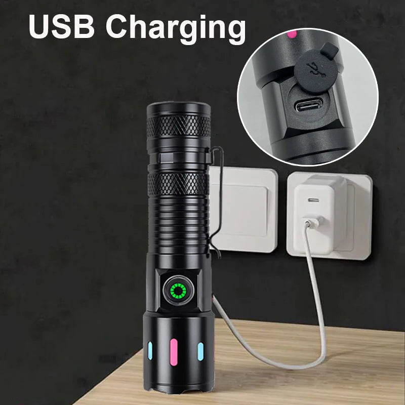 Mikenoon Mini LED Flashlight – Rechargeable, Zoomable & Waterproof Rechargeable Flashlight Zpaxo