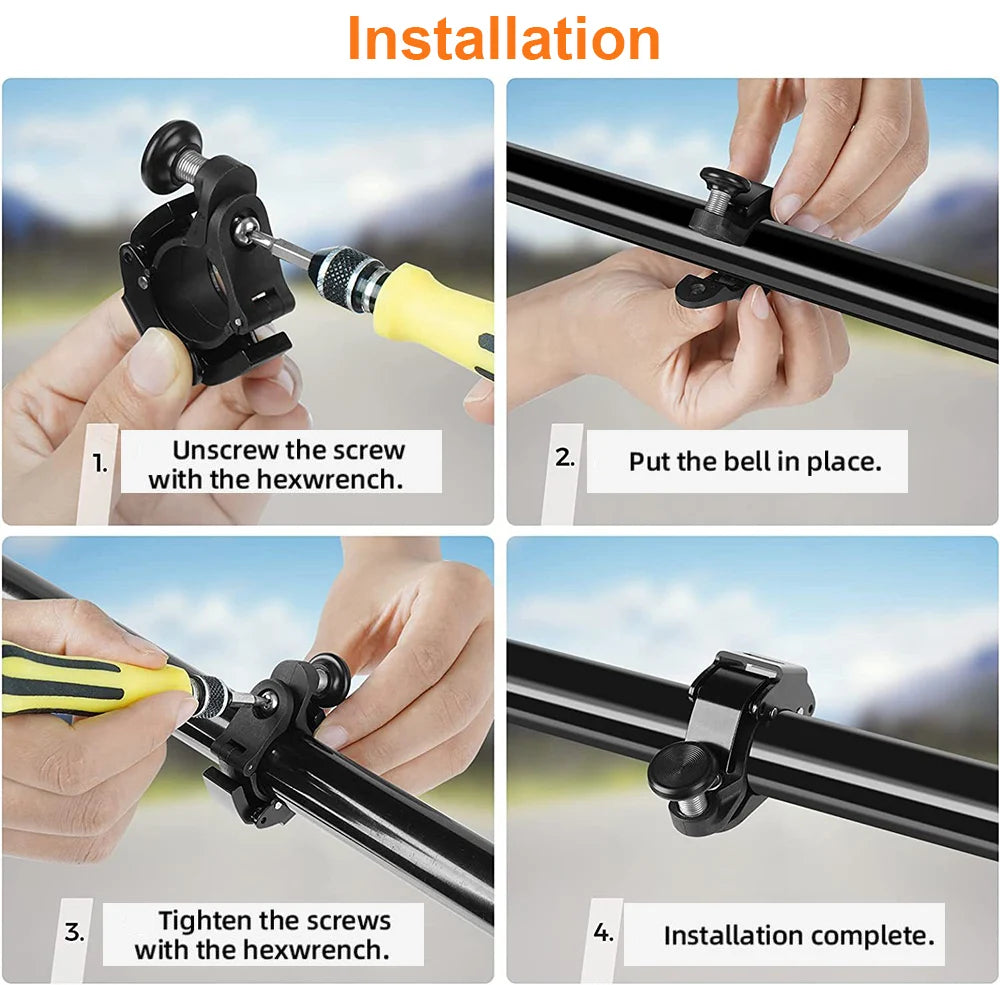 Stainless Bicycle Bell Ring MTB Cycling Horn Bike Bell Handlebar Crisp Sound Horn for Bicycle Safety Electric Bike Accessories Zpaxo