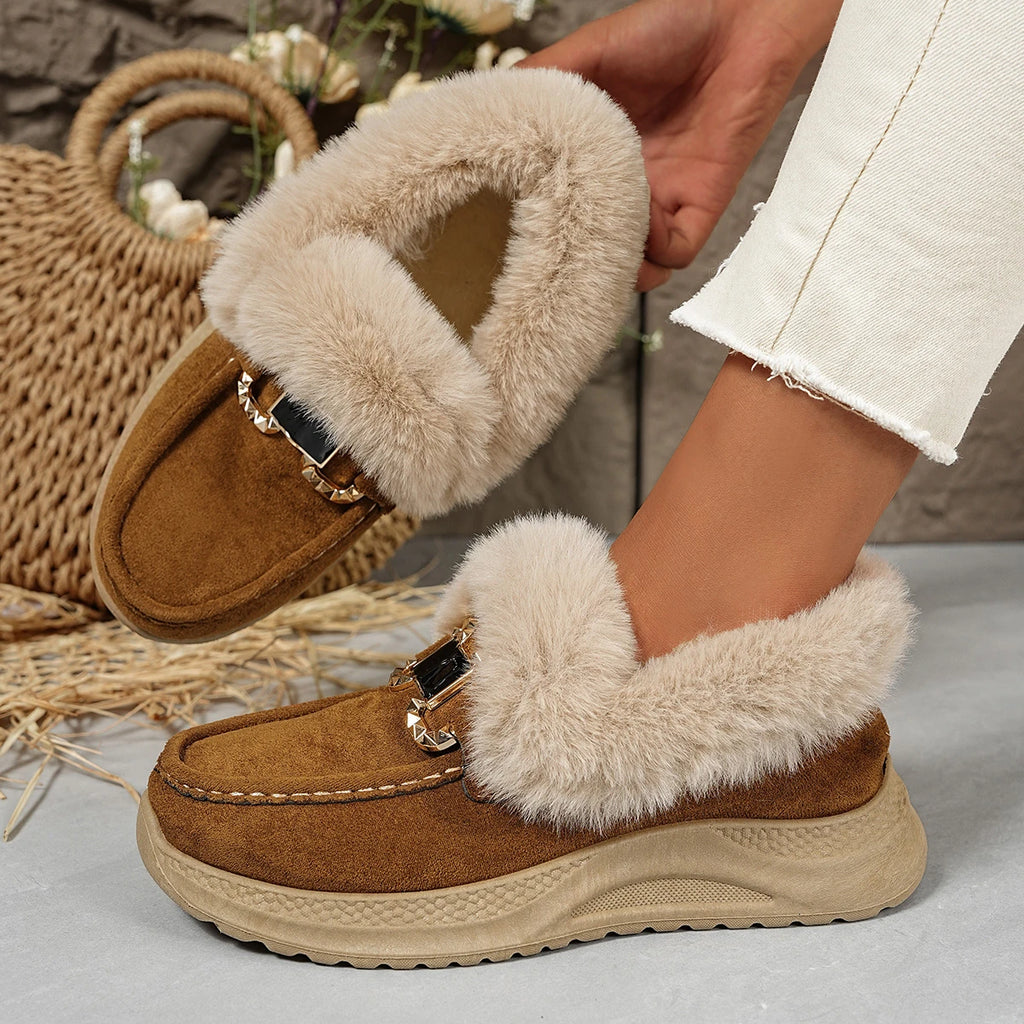 Women Snow Boots 2025 New Comfortable Short Boots Casual Solid Color Ankle Boots Women Autumn Winter Thickened Warm Shoes Women Zpaxo