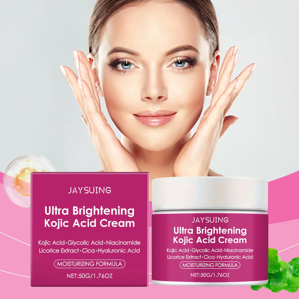 Kojic Acid Brightening Cream Dark Spot Remover Evens Tone Glowing Zpaxo