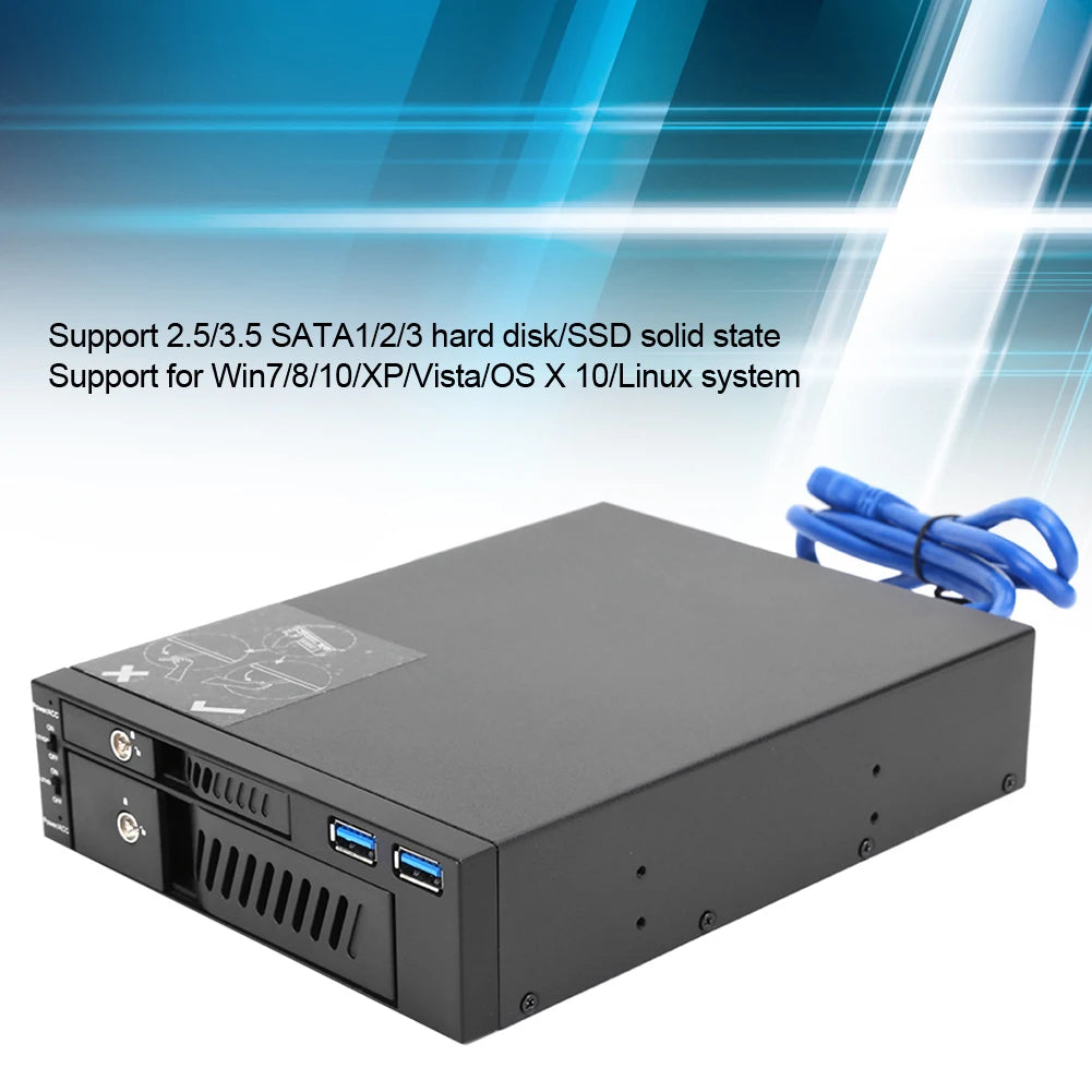 2 5 3 Hard Drive Enclosure Disk Mobile Rack Case Dual Optical