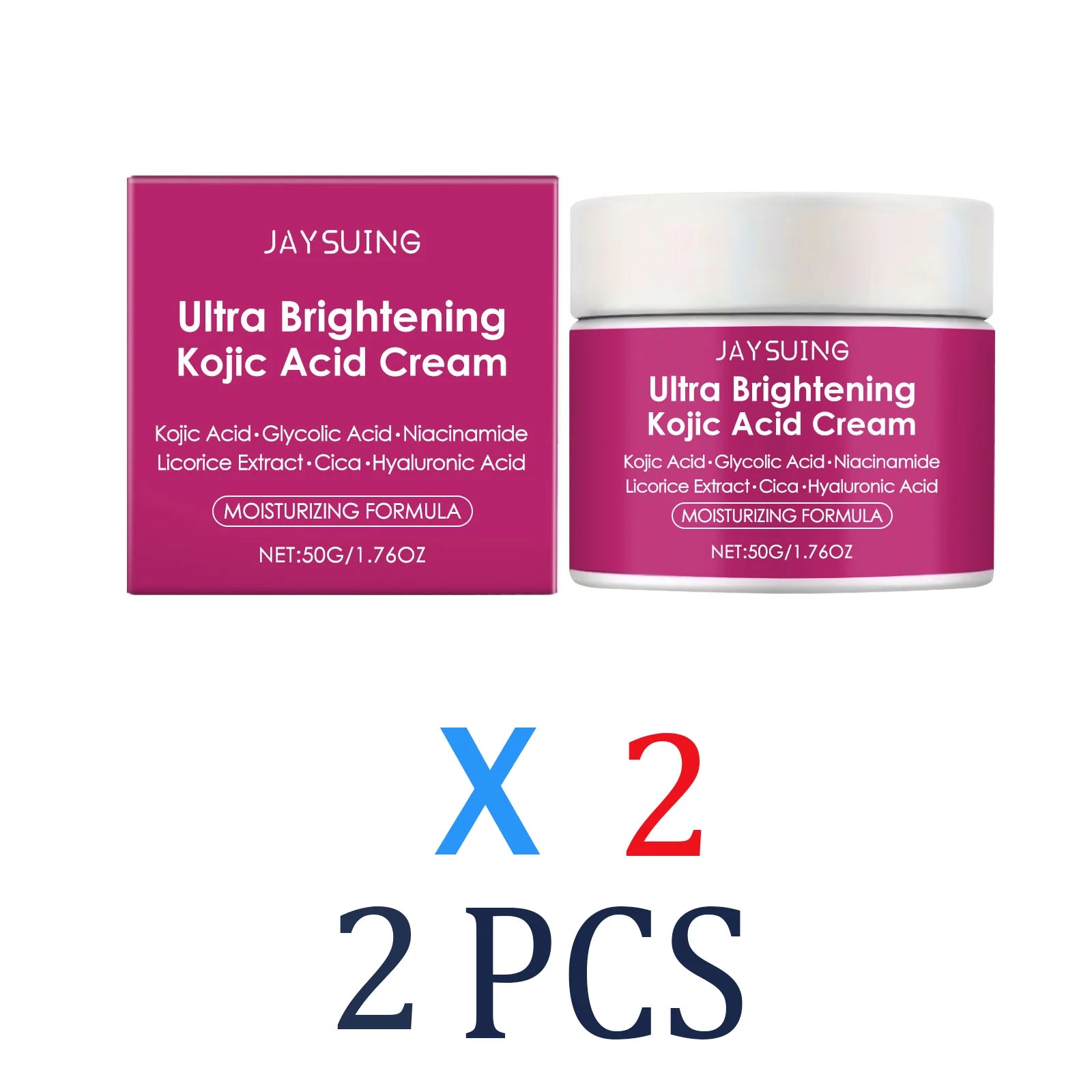 Kojic Acid Moisturizer 50g Brightening Cream Hydration Barrier Repair Face Cream for Dry Skin Winter Skincare Holiday Gift Set Zpaxo 2 Pcs