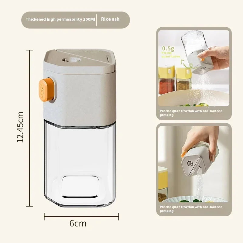 2026 New Kitchen Quantitative Salt Bottle Spice Can Pepper Chili Powder Jar Glass Seasoning Tank Sealed Moisture-proof Gadgets Zpaxo A
