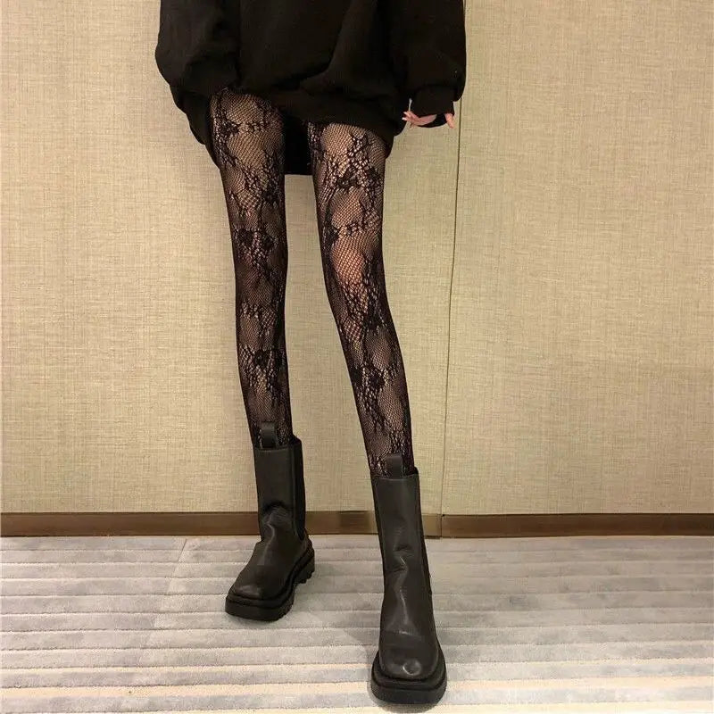Lolita Sweet Girls Punk Floral Tights Colorful Thigh Stockings