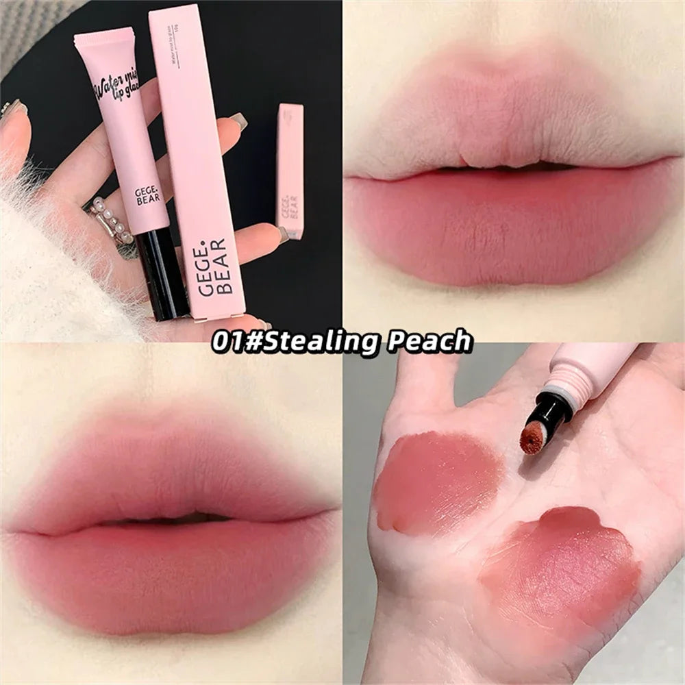 Velvet Matte Liquid Lipstick Water Turn Mist Lip Gloss Moisturizing Creamy Soft Liquid Blush Lip Tube Makeup With Plush Head Zpaxo