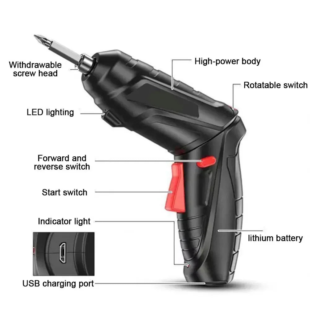 Electric Screw Driver 3.6V Mini Household Electric Drill Rotated Cordless Screwdriver Impact Drills Portable Power Repair Tools Zpaxo