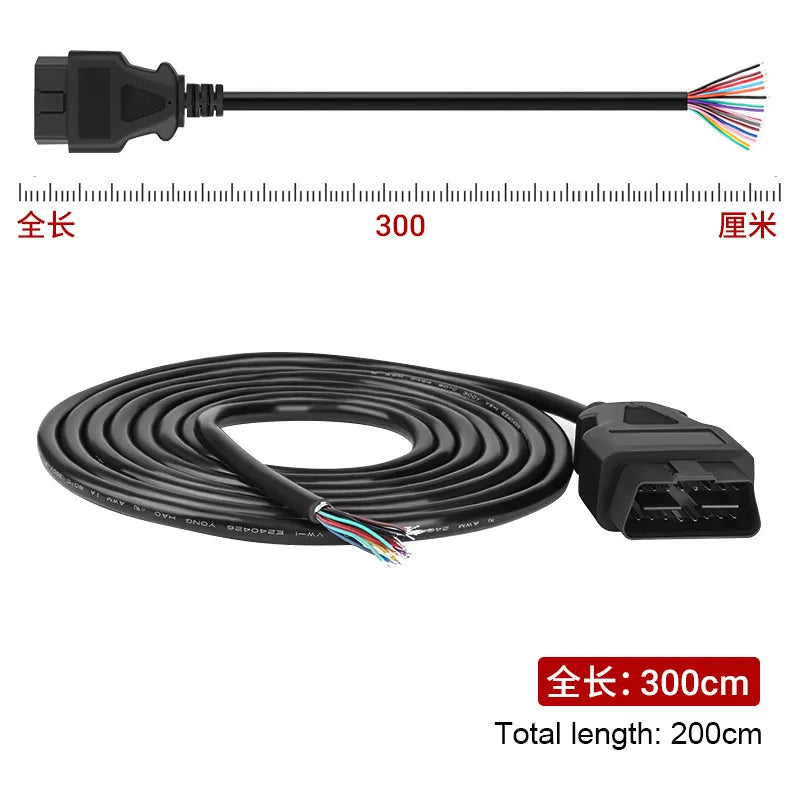 OBD2 16-Pin Extension Cable Male to Female ELM327 Connector
