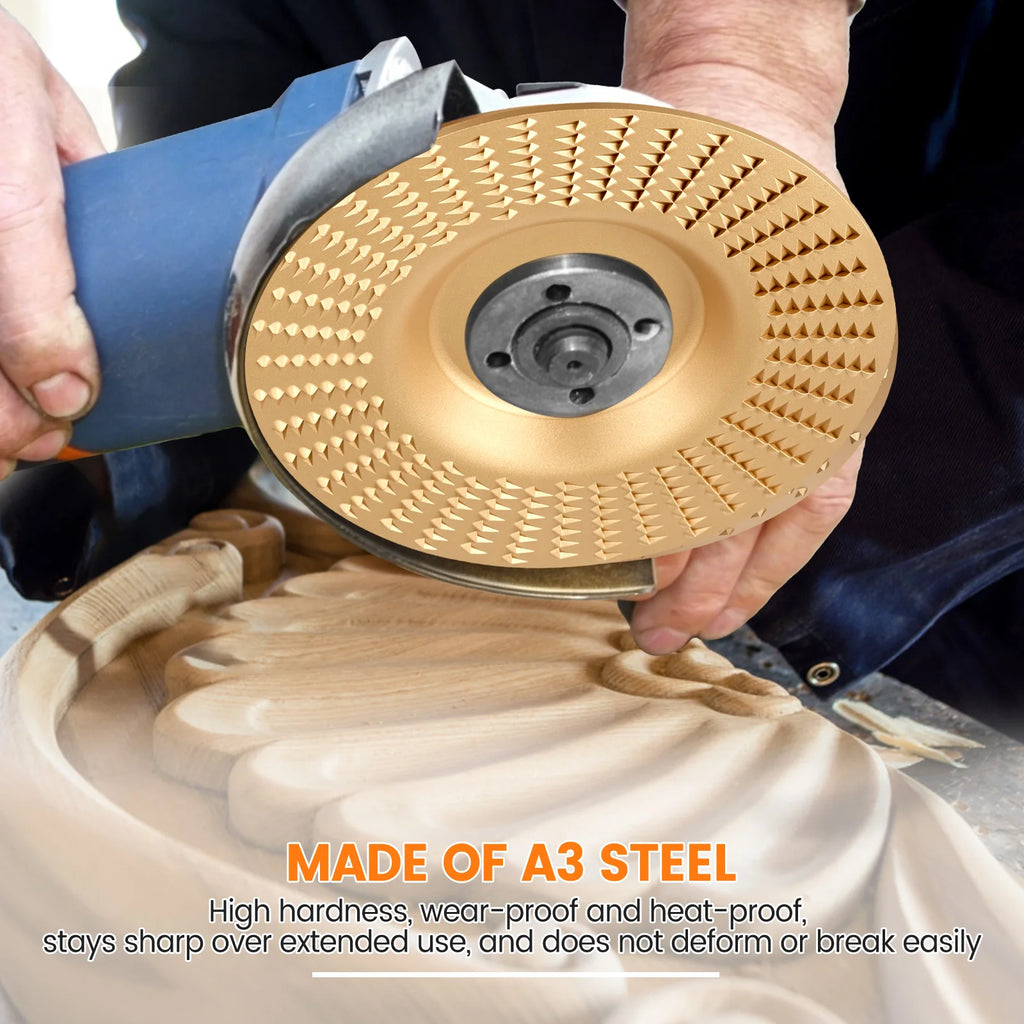 Wood Carving Disc Set For Angle Grinder 16mm A3 Steel Anti Clog Shaping Sanding Wheel Flat Curved Beveled For Woodworking Stump Zpaxo