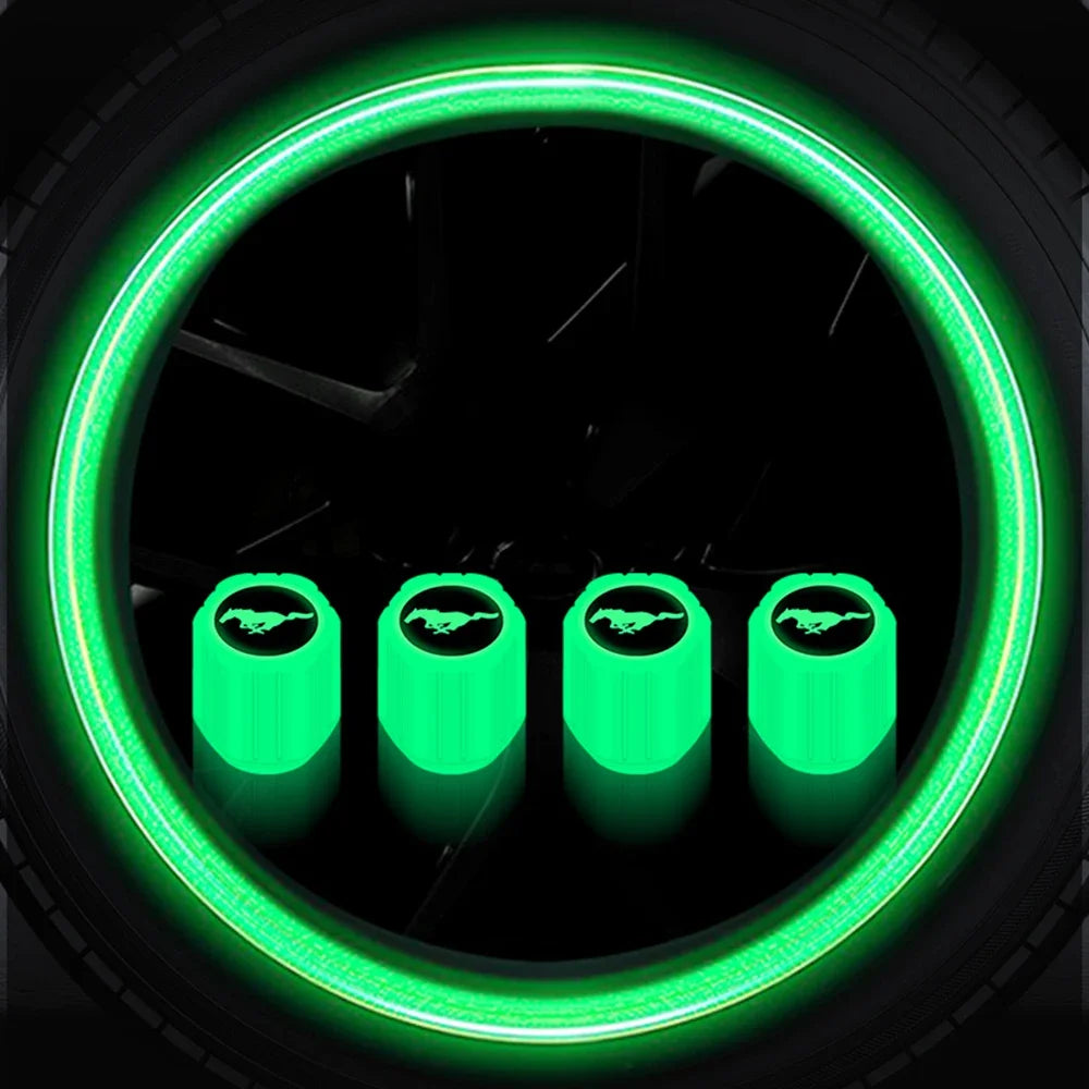 Luminous Skull Tire Valve Caps – Car, Motorcycle & Bike 4-Pack
