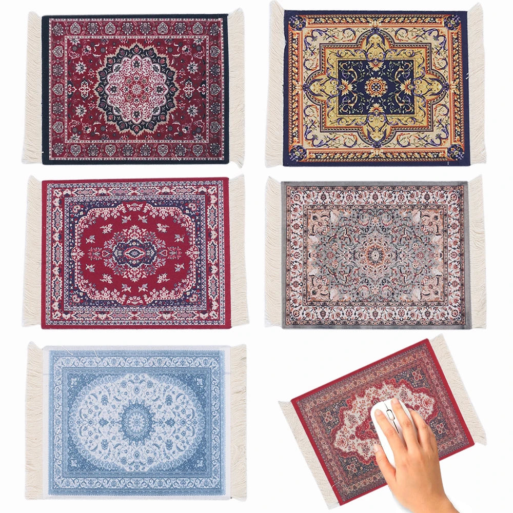 Persian Carpet Style Mouse Pad Vintage Coaster Bohemian Rug Desk Pad Mousepad Mouse Mat Table Decorfor Office Home Zpaxo