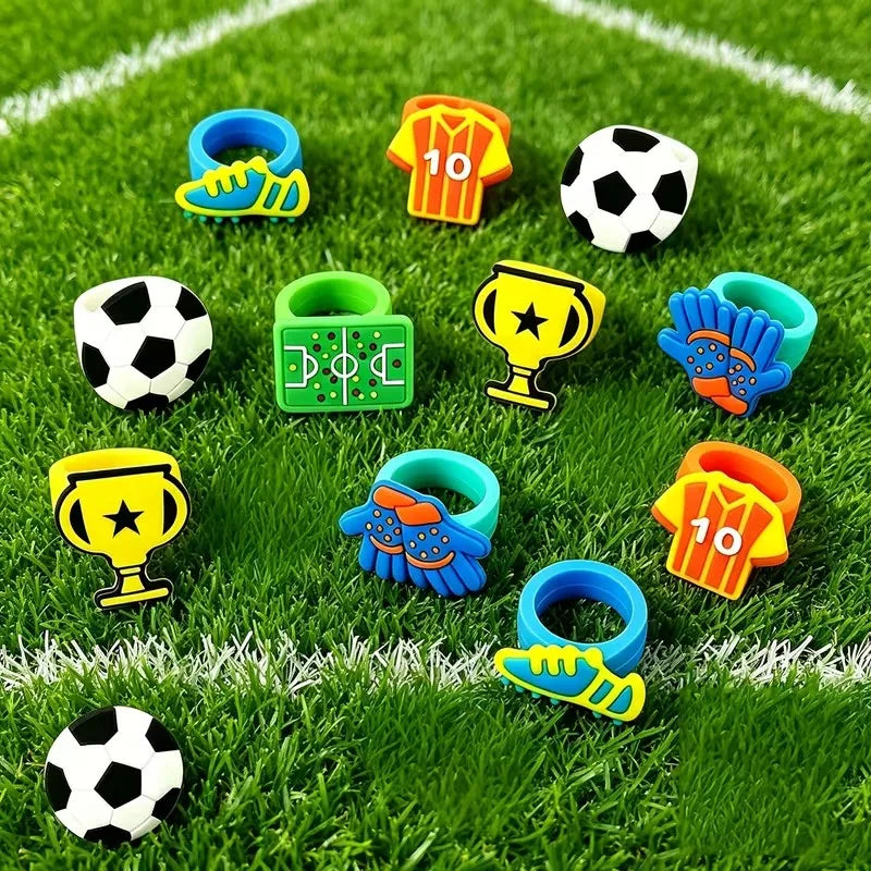 Kids Sport Soccer Silicone Finger Rings 6 Styles Football Trophy
