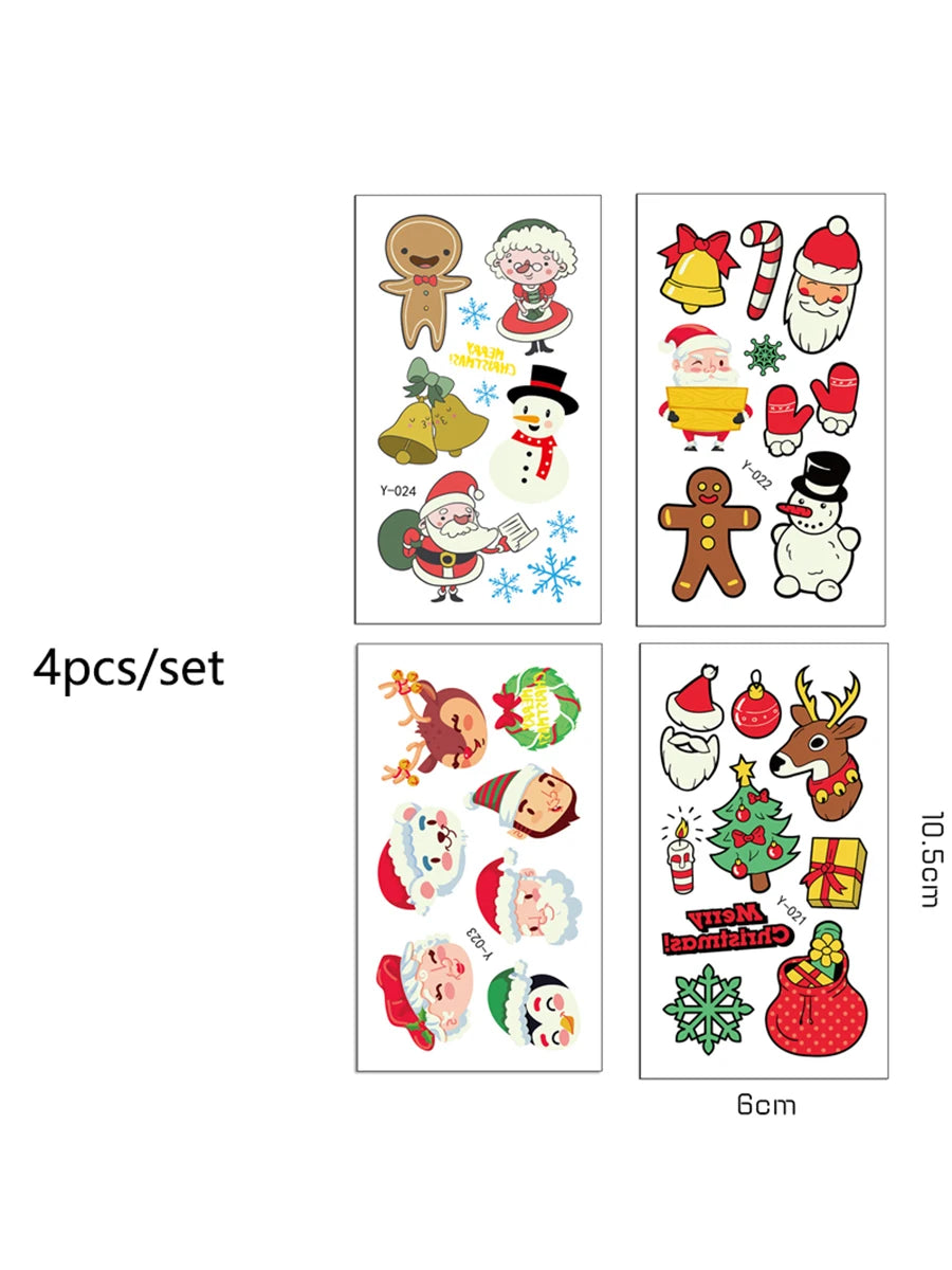Christmas Gift Festival Tattoo Sticker Animals Tattoo for people on Face Body Arm Tattoos Party Makeup Decoration Zpaxo