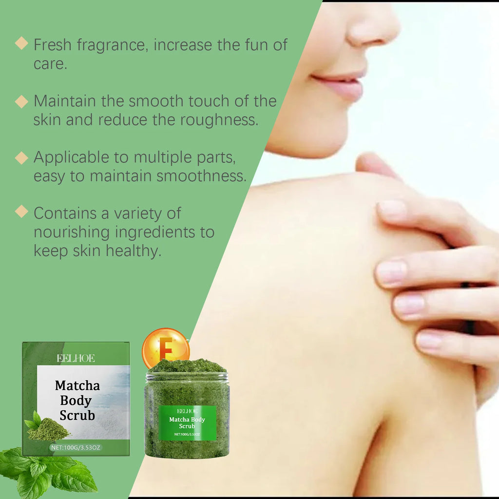 Eelhoe Matcha Sea Salt Body Scrub – Exfoliate & Brighten Skin Body Scrub Zpaxo