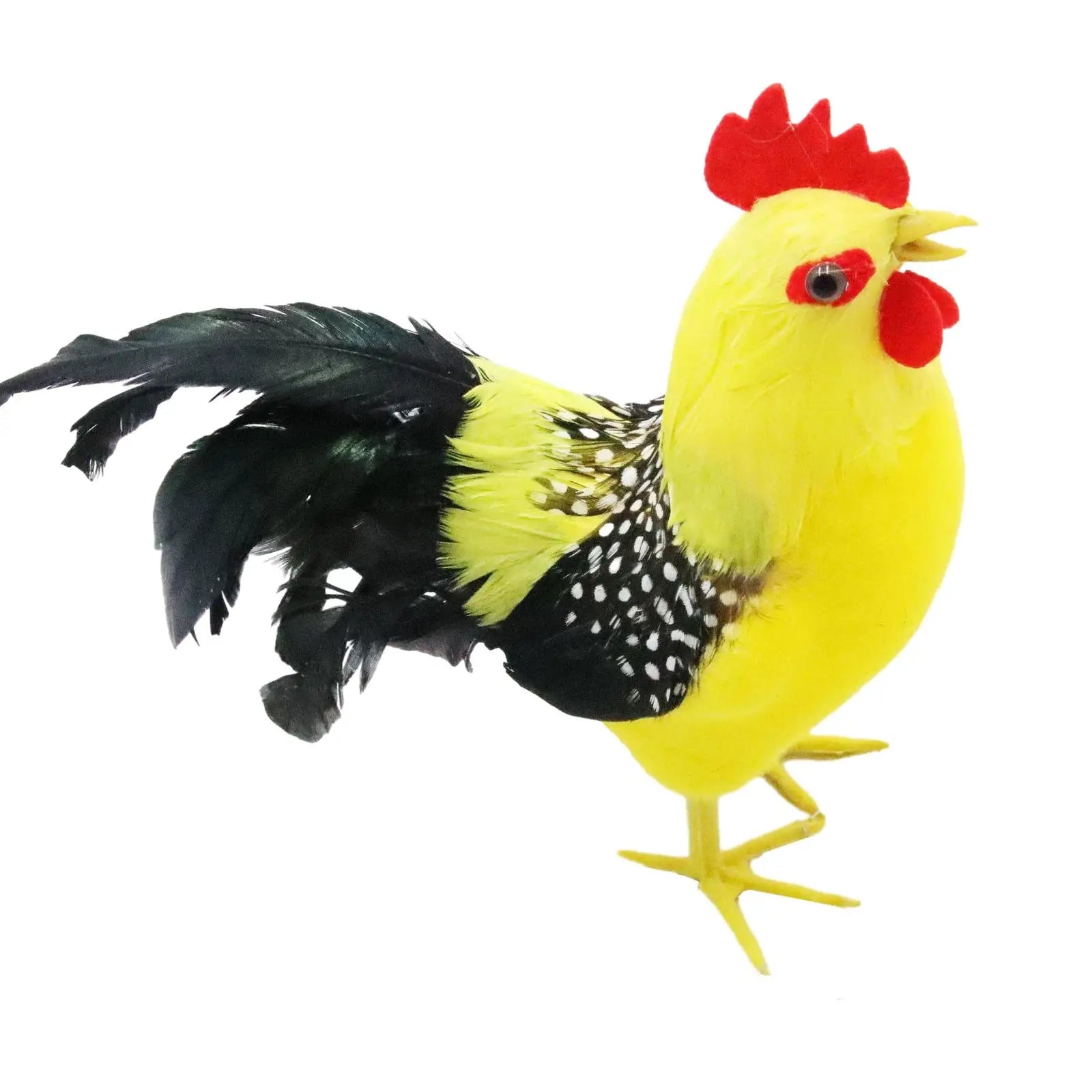 Rooster Sculpture Simulated Feathers – Garden & Desktop Statue Garden Animal Statue Zpaxo MULTI