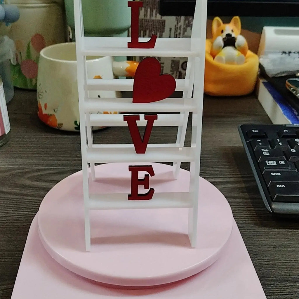 Valentine Love Ladder Desktop Decor Tabletop Mantle Shelf Sign