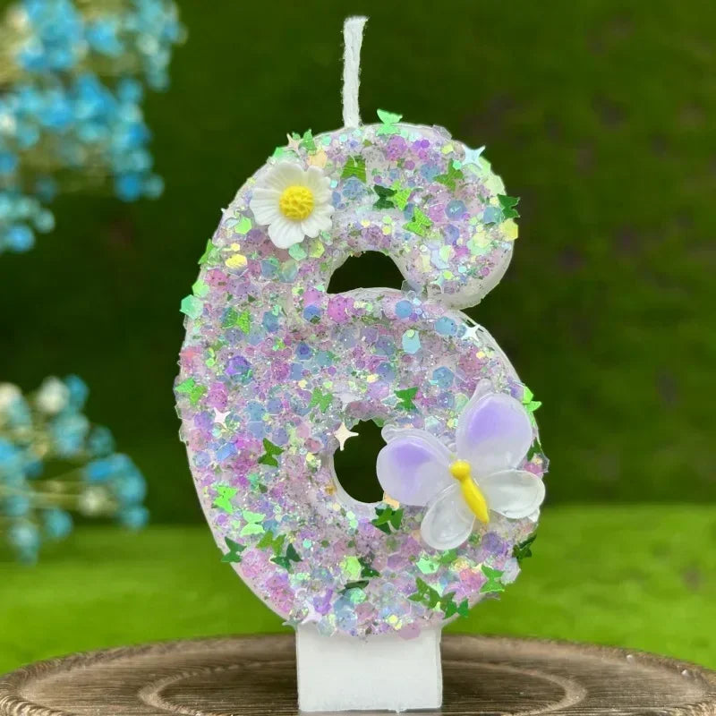 DIY 0-9 Butterfly Flower Number Birthday Candles | Cake Decor Birthday Cake Candles Zpaxo 6