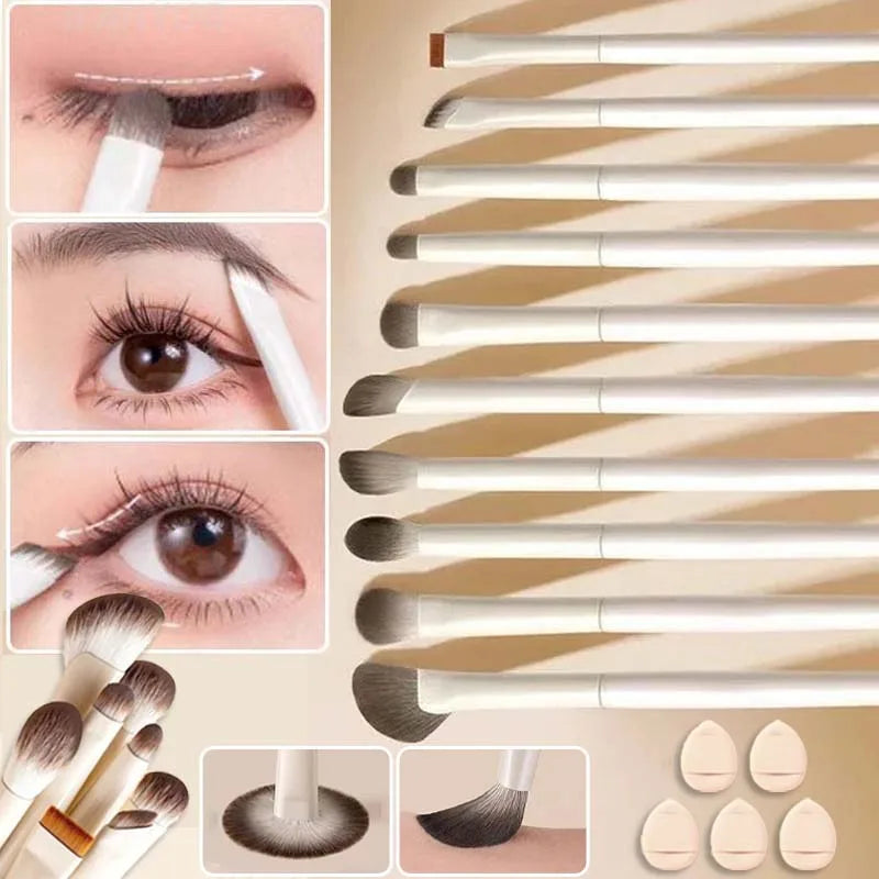 5/6/8/10pcs Natural Eye Makeup Brushes Set Detail Eyeshadow Contouring Brush Ultra Soft Blending Eyeliner Brow Brush Makeup Tool Zpaxo