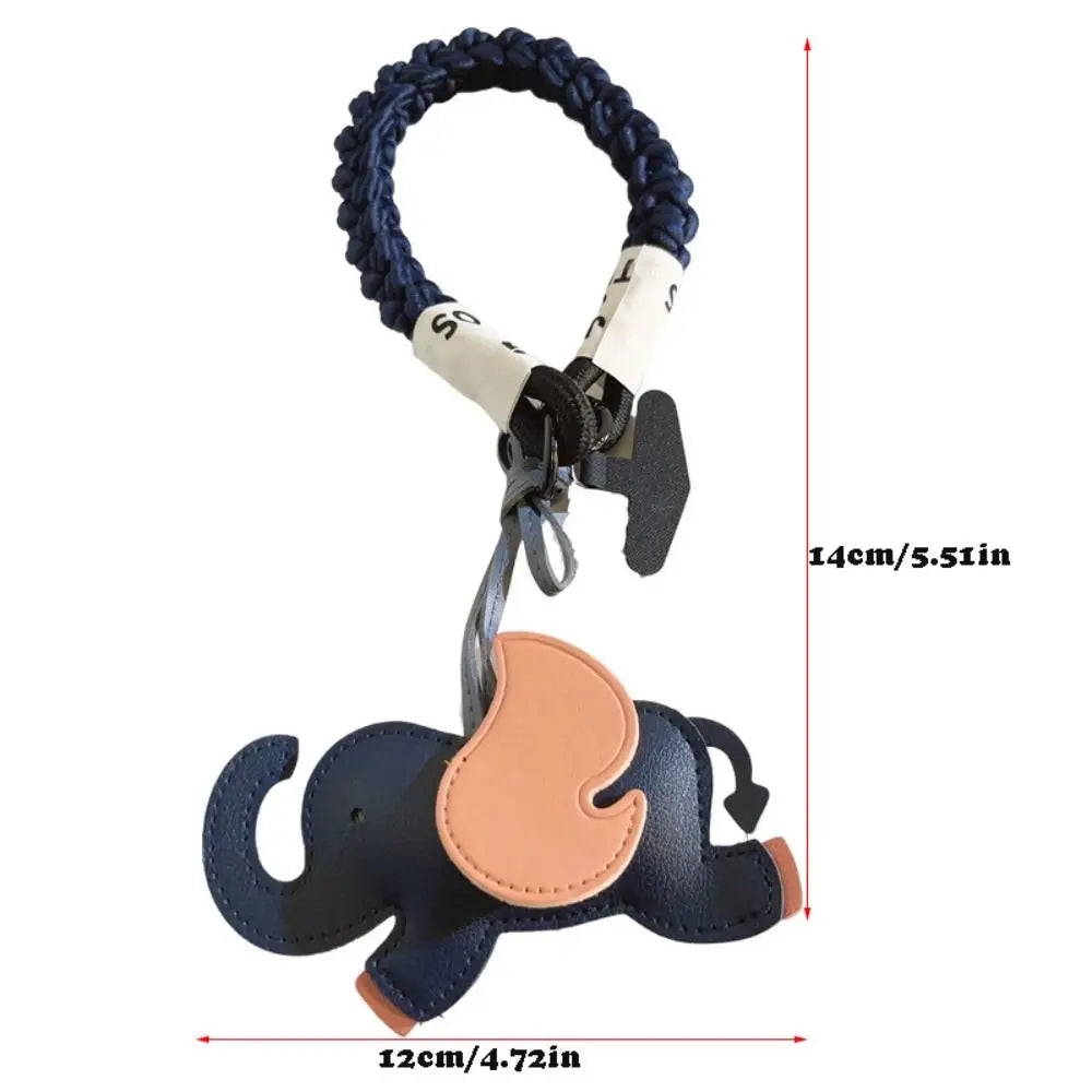 Cute PU Leather Elephant Keychain Flying Wings Animal Pendant Fashion Zpaxo