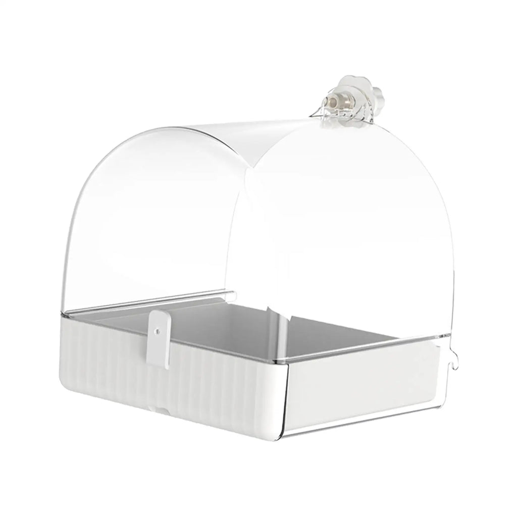 Clear Hanging Bird Bath Box for Parrots & Cockatiels Bird Bath Box Zpaxo