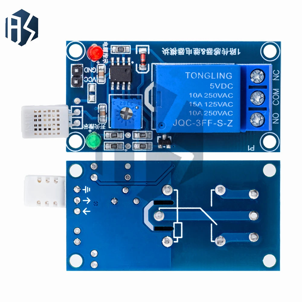 1-Channel HR202 Industrial Humidity Sensor Relay Module 5V 12V Dual Zpaxo