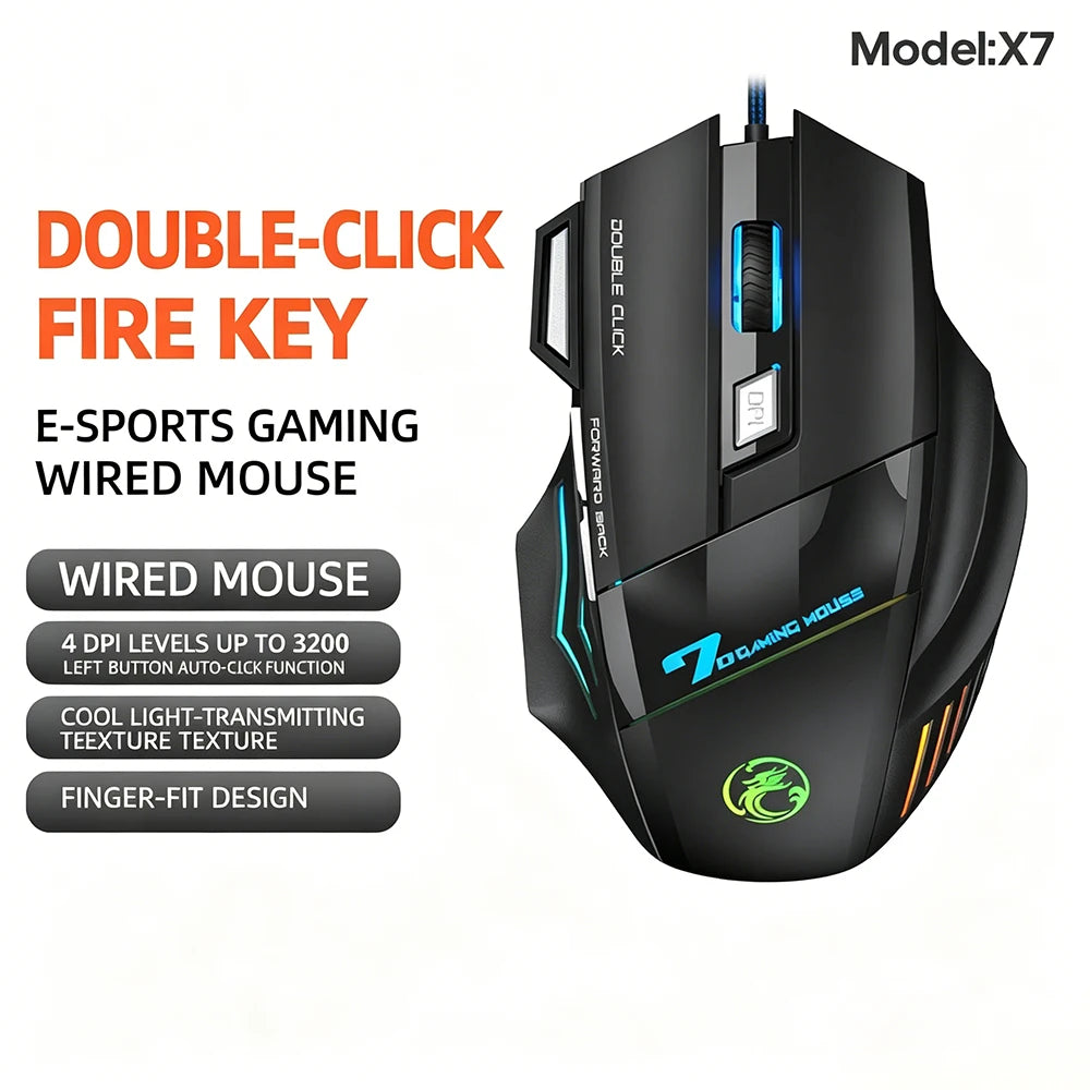 Bluetooth Dual-mode Gaming Mouse 3200DPI Precision One-click Rapid Zpaxo X7 Wired