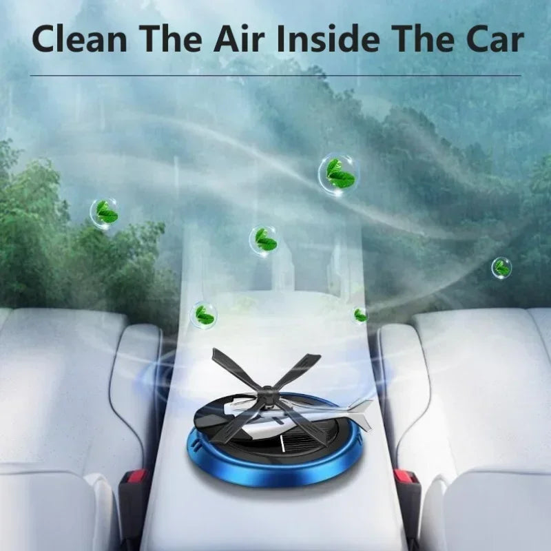 Solar Fragrance Car Air Freshener Helicopter Solar Power Rotating Propeller Aroma Diffuser Aromatherapy Machine Ornaments Zpaxo
