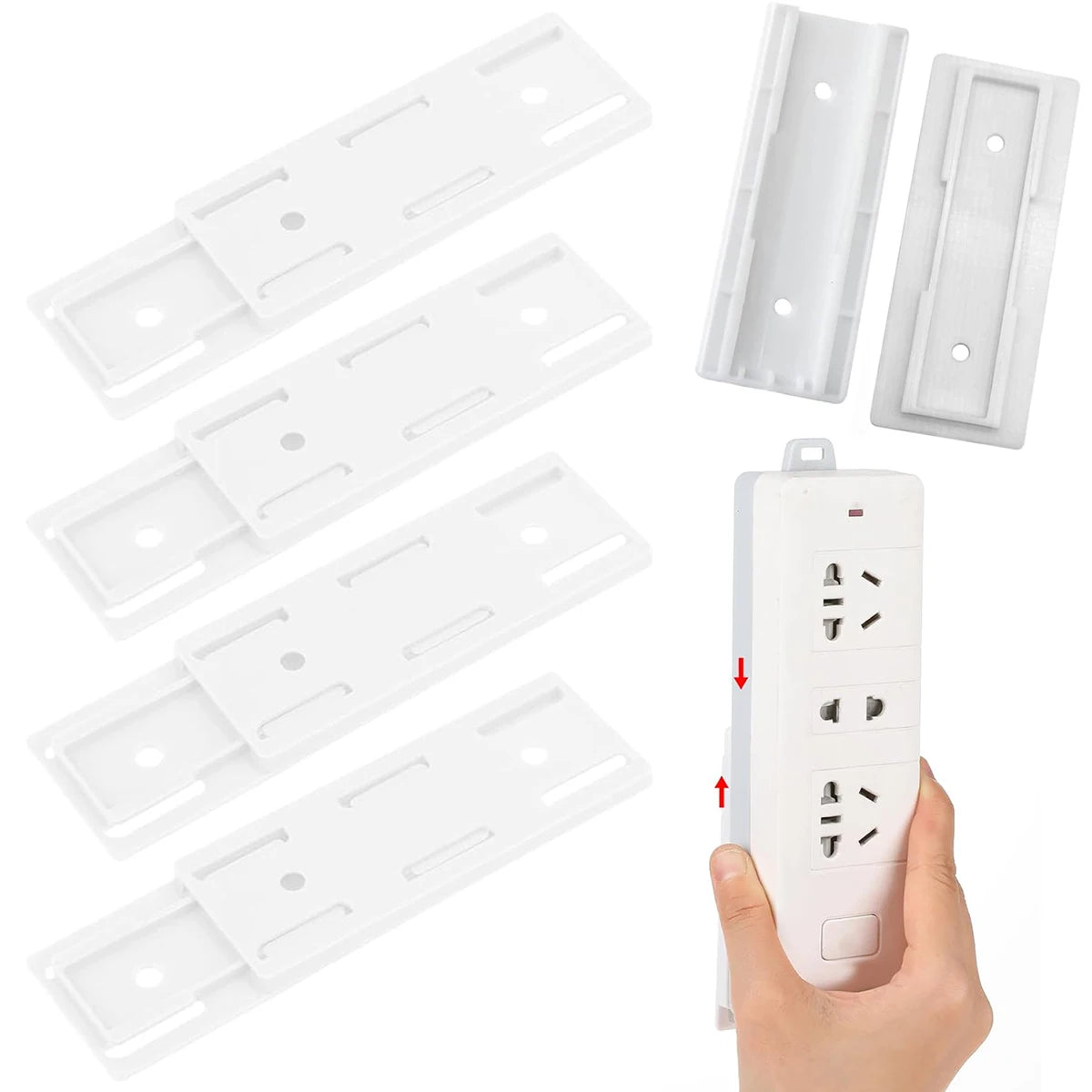 Adhesive Power Strip Holder Under Desk – No Drill Cable Organizer