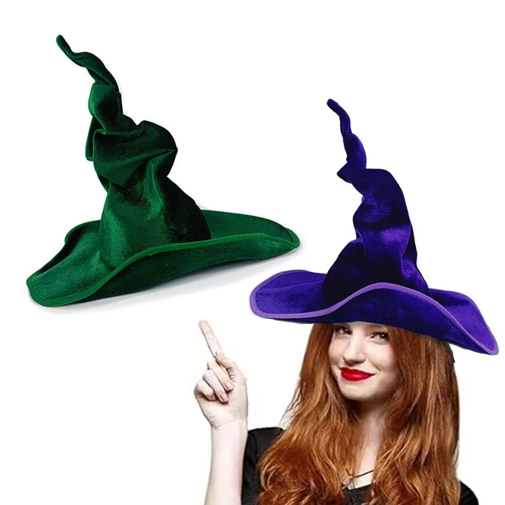Velvet Witch Hat – Soft Pleated Halloween Costume Hat