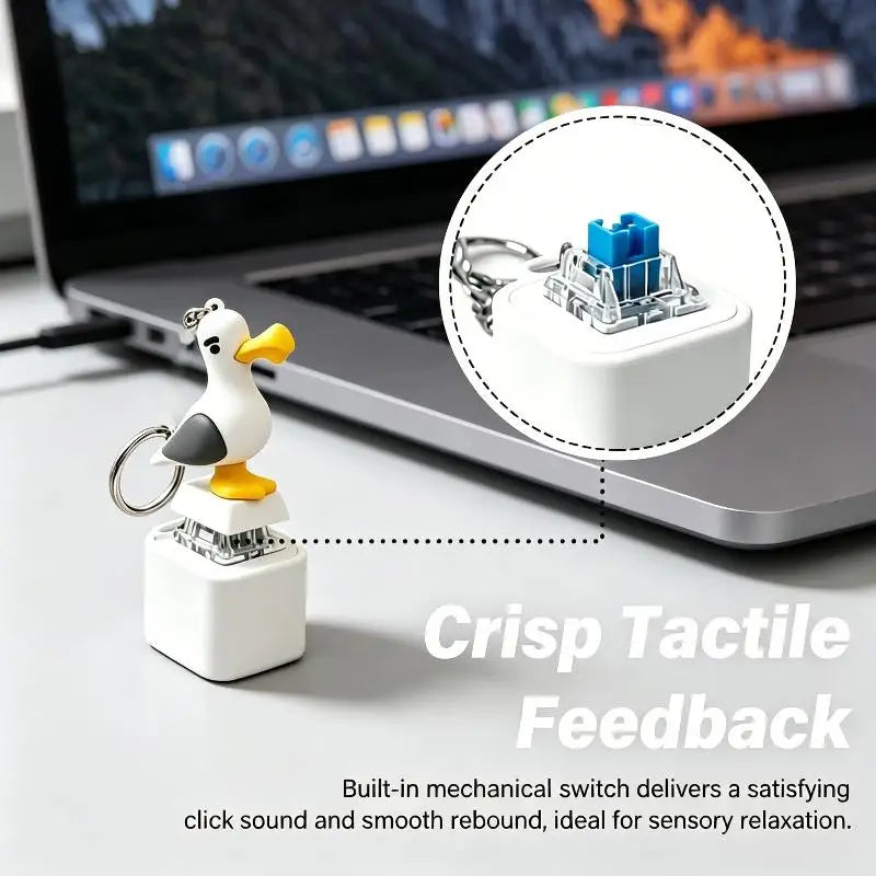 Mini Seagull Fidget Keyboard Keychain Funny Stress Relief Finger Zpaxo