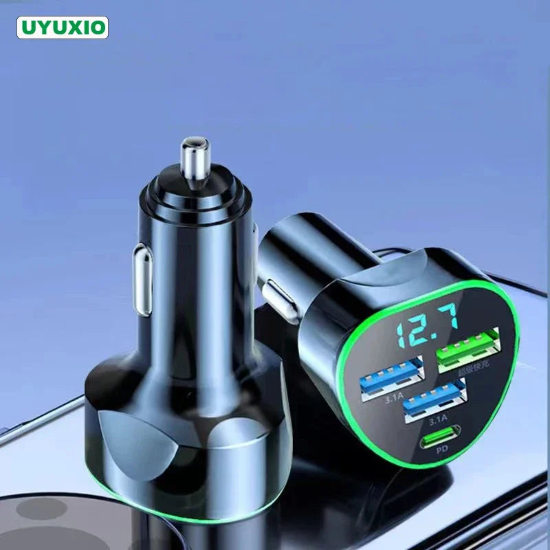 1 USB C Car Charger Adatper LED Voltage Monitor Fast Charge Iphone