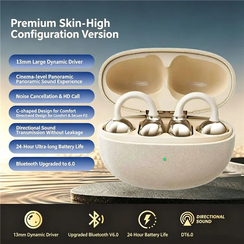 KEBIDUMEI Open-ear Wireless Headphones Bluetooth 6 0 Earphones Mic Zpaxo Khaki
