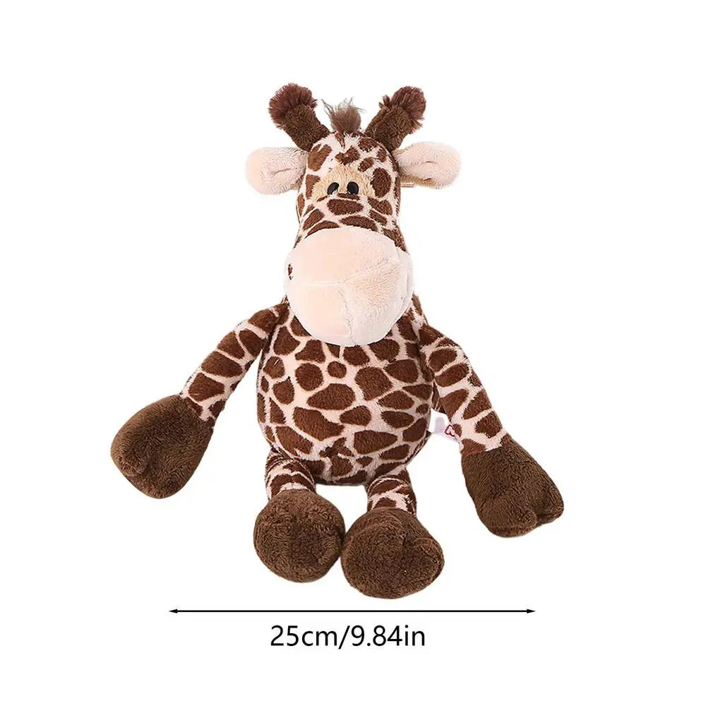 Jungle Animal Plush Toys Stuffed Lion Elephant Giraffe Soft Plush Dolls for Kids Cute Animal Plush Toys Children Birthday Gift Zpaxo deer about 25cm United States