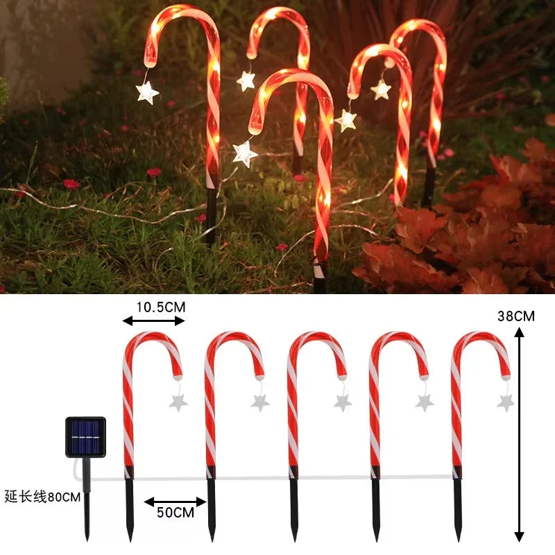 Solar Powered Ground Stick Crutch Lights String Christmas Outdoor Zpaxo B Solar China Mainland