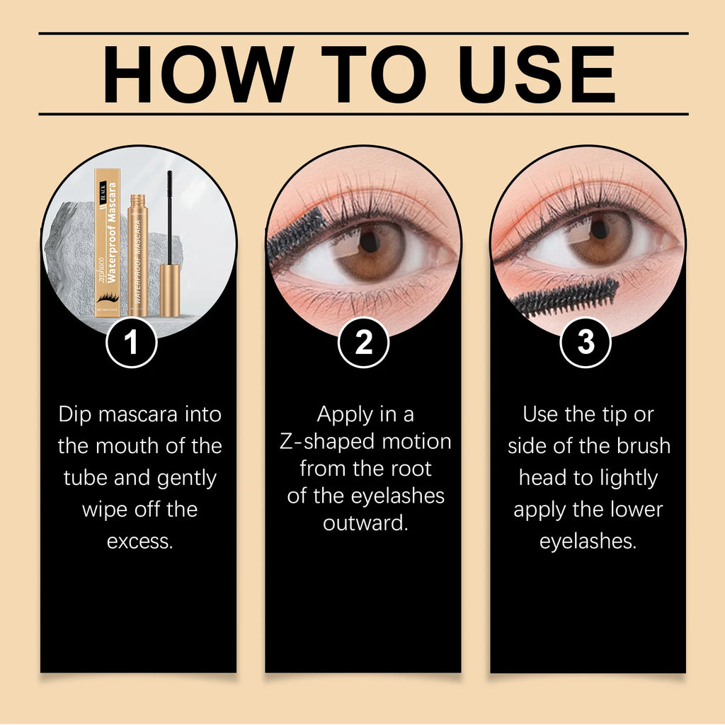 Black Curling Mascara - Naturally Lengthens and Curls, Non-Clumping, Long-Lasting, Everyday Mascara Zpaxo