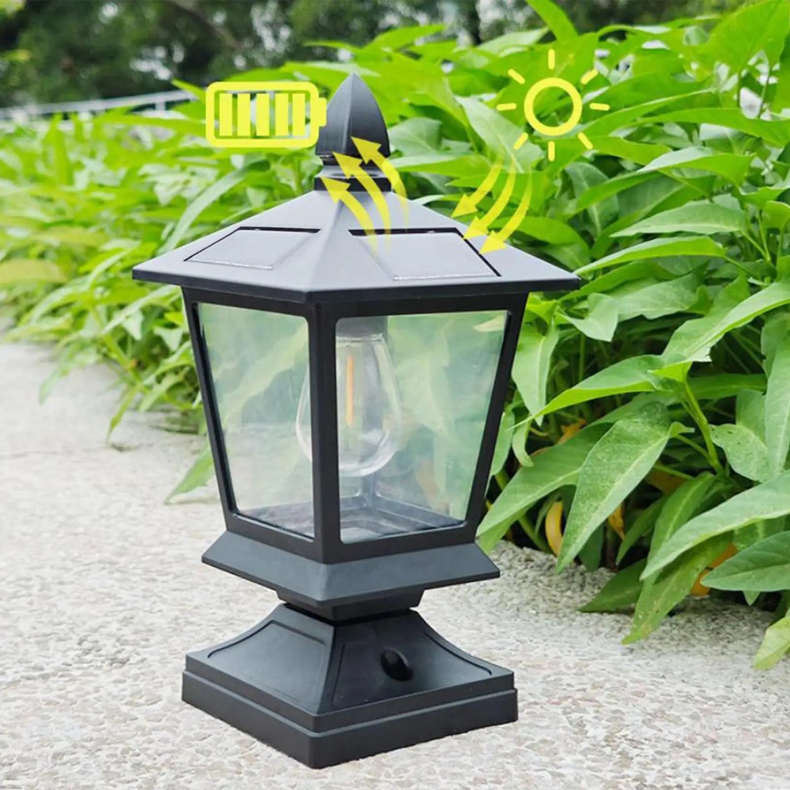 Waterproof Solar Garden Lights Villas Courtyard Pillar Head Light