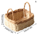 ▶1:12 Dollhouse Miniature Storage Basket Vegetable Food Woven Frame Kitchen Model Decor Toy Doll House Accessories Zpaxo A