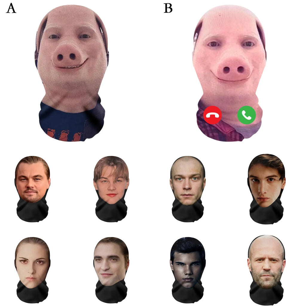 John Pork 3D Printed Seamless Mask – Cosplay & Party Head Cover Cosplay Head Mask Zpaxo