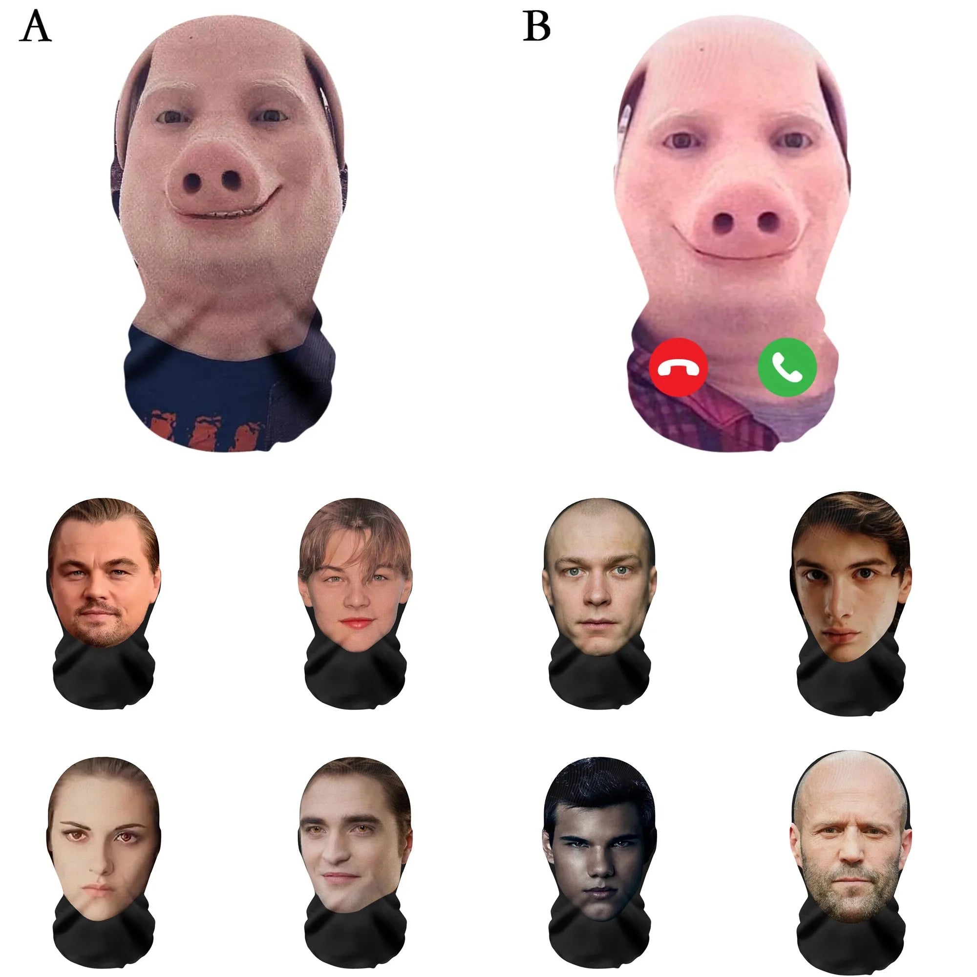 John Pork 3D Printed Seamless Mask – Cosplay & Party Head Cover Cosplay Head Mask Zpaxo
